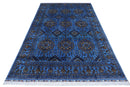 Hand-Knotted Zerkhaki Afghan Wool Area Rug – 6'6" x 10' | Elegant Blue Tones, Handmade Quality