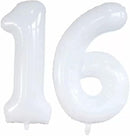 GOER Number 16 Balloons for 16th Birthday Sweet 16 Party Decorations,42 Inch Jumbo Foil Helium 61 Balloons for 61st Birthday Party Decoration (White) by TinyTreasures Baby Boutique