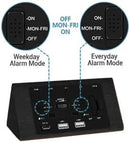 Kogonee Wooden Digital Alarm Clock, 0-100% Dimmer, 2 Alarm Settings, Weekday/Everyday Mode, 9 Mins Snooze, 12/24H, Temperature and Date Display for Office, Travel, Bedroom Alarm Clock (Black) by CozyNest Decor