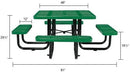 Global Industrial 46" Square Picnic Table, Perforated Metal, Green Thermoplastic Coating, Attached Benches, 1-1/2” Umbrella Pole Hole, Outdoor-Rated, 1200 lb Capacity by GreenHaven Gardens
