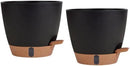 montresor 2 Pack 8 inch Plant Pots, PP Plastic Self Watering Plant Pot with Drainage and Tray for Indoor Outdoor Plants, Water Level Window & Reservoir Flower Pots Decorative Planter (Black) by CozyNest Decor