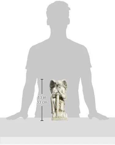 Joseph's Studio by Roman Inc., Kneeling Male Angel, Garden Collection, Religious Statue, Memorial, Angel, Patron Saint, Garden Décor (13x6x8), photo 3 of 3
