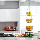 malmo 3-Tier Wire Fruit Hanging Basket, Vegetable Kitchen Storage Basket, Iron Wire Black (Basket2024) by CozyNest Decor