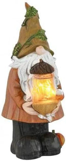 Topadorn Fall Garden Gnome Statue Light, Autumn Harvest Gnome Figurine with Pine Cone on Hand for Fall Harvest Party Thanks, Autumn Thanksgving Gifts for Famliy by CozyNest Decor