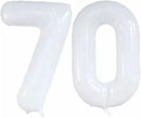 GOER Number 70 Balloons for 70th Birthday Party Decorations,42 Inch Jumbo Foil Helium Balloons for 70th Anniversary (White) by TinyTreasures Baby Boutique