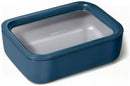 Caraway Glass Food Storage - 6.6 Cup Glass Container - Ceramic Coated Food Container - Non Toxic, Non Stick Lunch Box Container with Glass Lids - Dishwasher, Oven, & Microwave Safe - Navy by TinyTreasures Baby Boutique