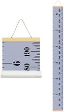 Kids Growth Chart, Wood Frame Fabric Canvas Height Measurement Ruler from Baby to Adult for Child's Room Decoration 7.9 x 79in (7.9 x 79in, Gray) by TinyTreasures Baby Boutique