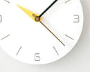 Stephanie Imports Modern Minimalist White & Spring Yellow Silent Wall Clock by CozyNest Decor