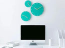 Stephanie Imports Modern Minimalist Teal & Yellow Wall Clock by CozyNest Decor