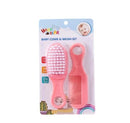 Baby Comb and Brush Set – Soft Bristles for Newborns, Toddlers & Infants | Gentle Scalp Care | BPA-Free, Hypoallergenic | Baby Hairbrush for Cradle Cap & Sensitive Skin (Pink) by TinyTreasures Baby Boutique