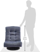Amazon Basics Swivel Foam Lounge Chair with Headrest, Floor-Compatible, Adjustable, Gaming, 26.3D x 23.5W x 13.7H in, Denim Blue by CozyNest Decor