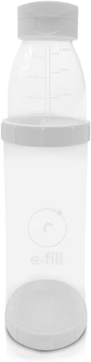 Re-Fill Powder Container To-Go, 2-Compartment Powder Travel Dispenser with Measurements - Powder Container for Protein Powder or Pre-Workout to use On-The-Go (White) by TinyTreasures Baby Boutique