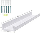 AZSKY 48 Inch White Picture Ledge Shelf Long Floating Shelves Set of 2 Wall Picture Shelf Pine Photo Frames Narrow Picture Ledge Mounting Hardware Included by CozyNest Decor