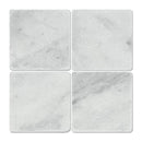 Bianco Carrara"C" Marble Basketweave w/ Black Dots Honed Tile
