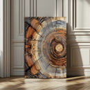 Tree Rings Wall Art Canvas Print – Rustic Wood Texture