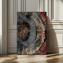 Tree Rings Wall Art Canvas Print – Framed Rustic Wood Grain