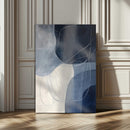 Navy Abstract Wall Art Canvas Print – Framed Minimal Lineart