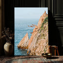 Cliff Dive Wall Art – Ocean Jump Canvas Print, Blue Sky by MyGreatCanvas | Canvas Wall Art Prints | Photo Prints & Wall Decor