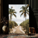 Tropical Palm Wall Art – Sandy Pathway Canvas Print, Ocean by MyGreatCanvas | Canvas Wall Art Prints | Photo Prints & Wall Decor