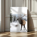 Elk Photography Wall Art Canvas Print – Framed Winter by MyGreatCanvas | Canvas Wall Art Prints | Photo Prints & Wall Decor