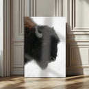 Western Rustic Wall Art Canvas Print – Framed Buffalo Black