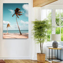 Tropical Beach Wall Art Canvas Print – Framed Coastal Palm