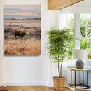 Solitary Buffalo Wall Art Canvas Print – Framed Golden