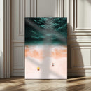 Aerial Serenity Wall Art Canvas Print – Gentle Waves Peach