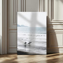 Surfer Silhouettes Wall Art Canvas Print – Minimalist Ocean