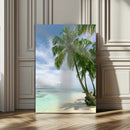 Tropical Beach Palm Trees Canvas Print – Framed Island