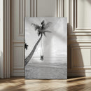 Black White Palm Tree Wall Art – Framed Ocean View Canvas by MyGreatCanvas | Canvas Wall Art Prints | Photo Prints & Wall Decor