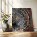 Tree Rings Wall Art Canvas Print – Framed Rustic Wood Scene