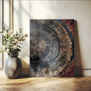 Tree Rings Wall Art Canvas Print – Framed Rustic Wood Grain