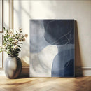 Navy Abstract Wall Art Canvas Print – Framed Minimal Lineart