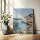Turquoise Cove Wall Art Canvas Print – Framed Ibiza Beach