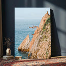 Cliff Dive Wall Art – Ocean Jump Canvas Print, Blue Sky by MyGreatCanvas | Canvas Wall Art Prints | Photo Prints & Wall Decor