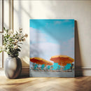 Beach Umbrellas Wall Art Canvas Print – Framed Tropical