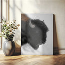 Western Rustic Wall Art Canvas Print – Framed Buffalo Black