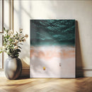 Aerial Serenity Wall Art Canvas Print – Gentle Waves Peach