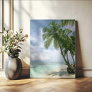 Tropical Beach Palm Trees Canvas Print – Framed Island