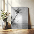 Black White Palm Tree Wall Art – Framed Ocean View Canvas by MyGreatCanvas | Canvas Wall Art Prints | Photo Prints & Wall Decor