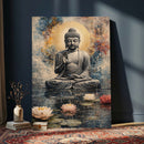 Serene Buddha with Lotus Flowers | Tranquil Meditation Art | by MyGreatCanvas | Canvas Wall Art Prints | Photo Prints & Wall Decor
