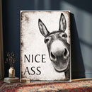 Funny Donkey Bathroom Wall Art Canvas Print, Nice Ass Farm by MyGreatCanvas | Canvas Wall Art Prints | Photo Prints & Wall Decor