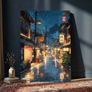 Tokyo Tea House Canvas Wall Art — Japan Rainy Night Street by MyGreatCanvas | Canvas Wall Art Prints | Photo Prints & Wall Decor