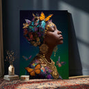 Butterfly Crown Gold Woman Portrait — Monarch Queen Canvas by MyGreatCanvas | Canvas Wall Art Prints | Photo Prints & Wall Decor