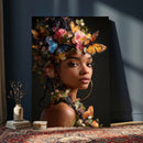 Butterfly Crown Gold Woman Portrait — Monarch Queen Canvas by MyGreatCanvas | Canvas Wall Art Prints | Photo Prints & Wall Decor