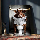 Texas Longhorn Cow Toilet Paper Canvas Wall Art, Funny by MyGreatCanvas | Canvas Wall Art Prints | Photo Prints & Wall Decor