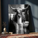 Texas Longhorn Cow Toilet Paper Canvas Wall Art, Funny by MyGreatCanvas | Canvas Wall Art Prints | Photo Prints & Wall Decor
