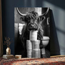 Highland Cow Toilet Paper Canvas Wall Art, Funny Bathroom by MyGreatCanvas | Canvas Wall Art Prints | Photo Prints & Wall Decor