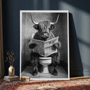 Funny Bathroom Canvas Wall Art, Texas Longhorn on Toilet by MyGreatCanvas | Canvas Wall Art Prints | Photo Prints & Wall Decor